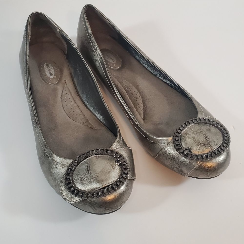 Dr Scholl's scholar metallic buckle ballet flats